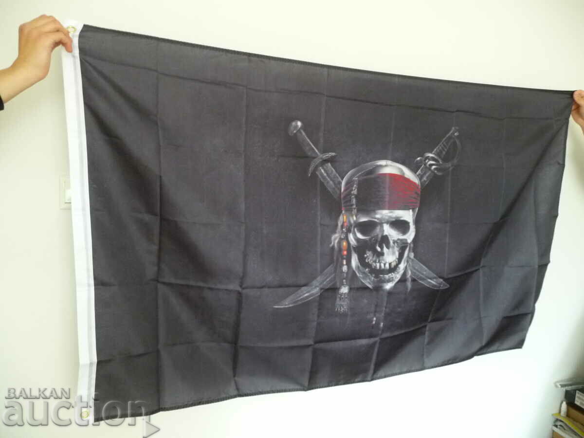 Pirate flag with skulls Caribbean pirates boarding ships sabers with price 25.00 BGN | € 12.78 Pirate flag with skulls Caribbean pirates boarding ships sabers with price 25.00 BGN | € 12.78