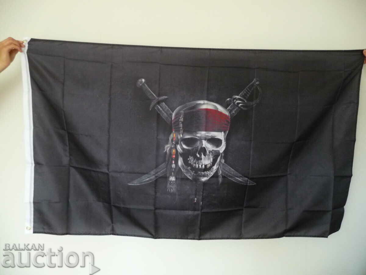Steagul pirat cu cranii Pirații caraibieni îmbarcând nave sabii