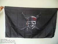 Pirate flag with skulls Caribbean pirates boarding ships sabers