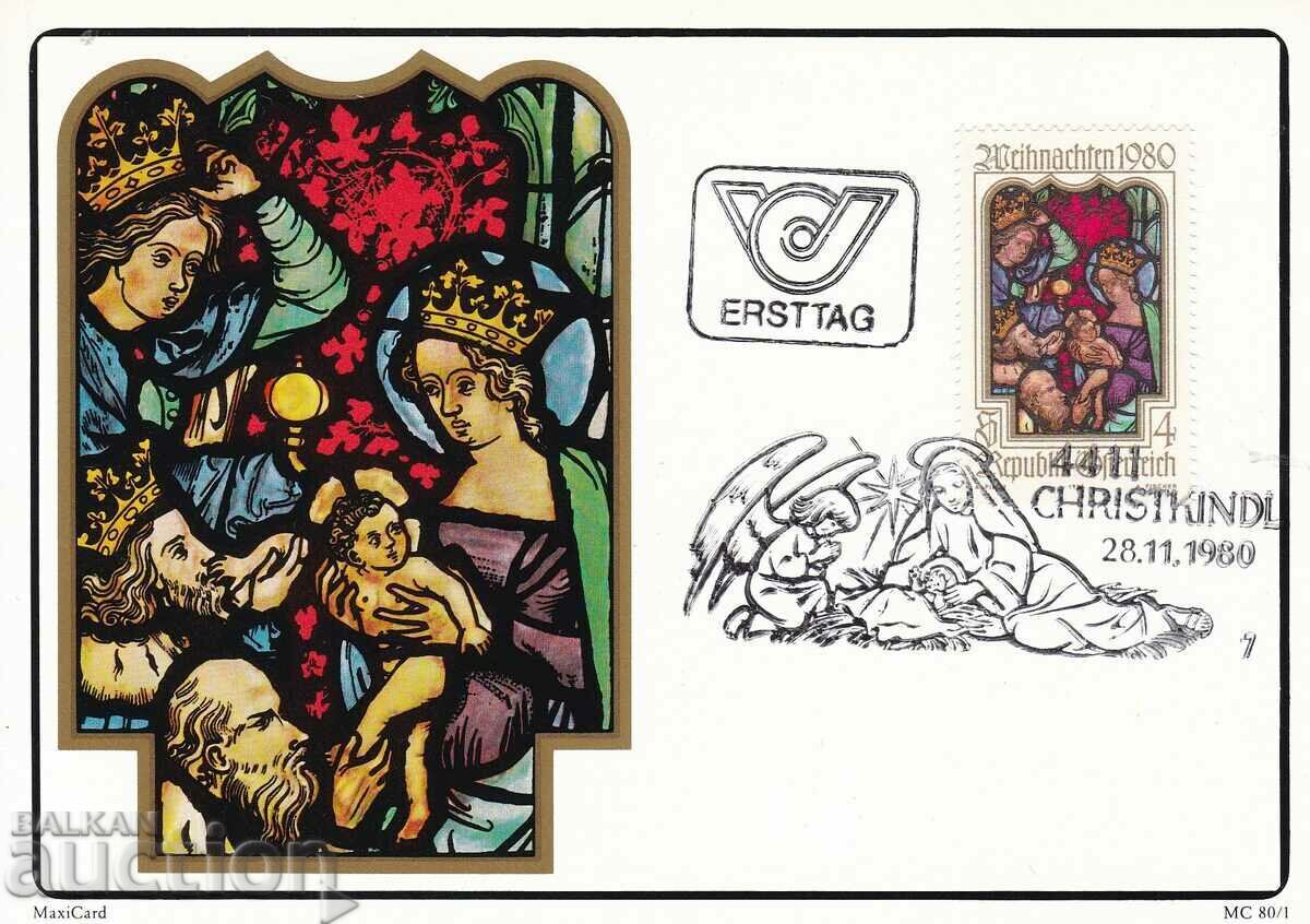 Harta maxim 1980 Austria Craciun Harta maxim 1980 Austria Craciun