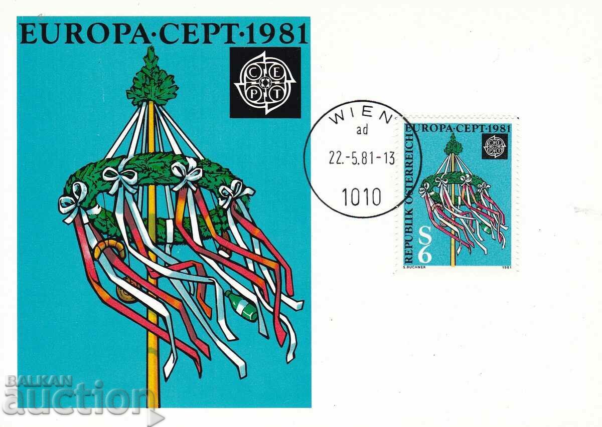 Χάρτης μέγιστο 1981 Αυστρία Ευρώπη Σεπτ