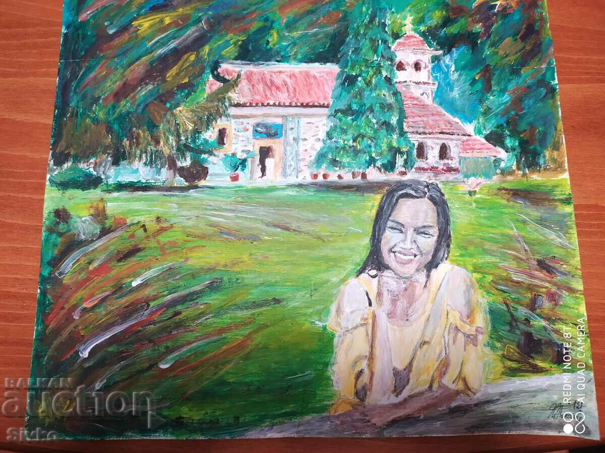 Painting acrylic girl