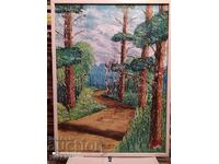 Oil painting forest forest