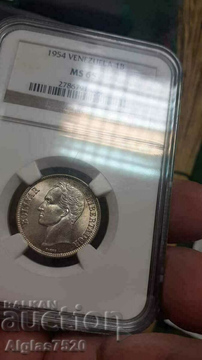 Auction 1 bolivar/silver, Venezuela/1954.MS 65 Auction 1 bolivar/silver, Venezuela/1954.MS 65