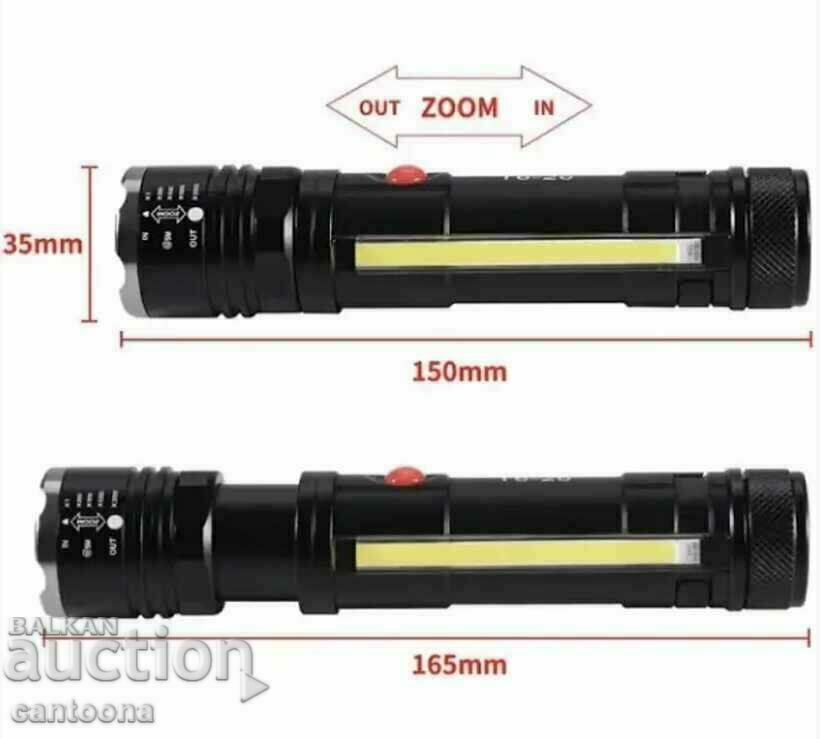 Delivery of T6 LED rechargeable flashlight and T6-26 work lamp, LED + COB Delivery of T6 LED rechargeable flashlight and T6-26 work lamp, LED + COB