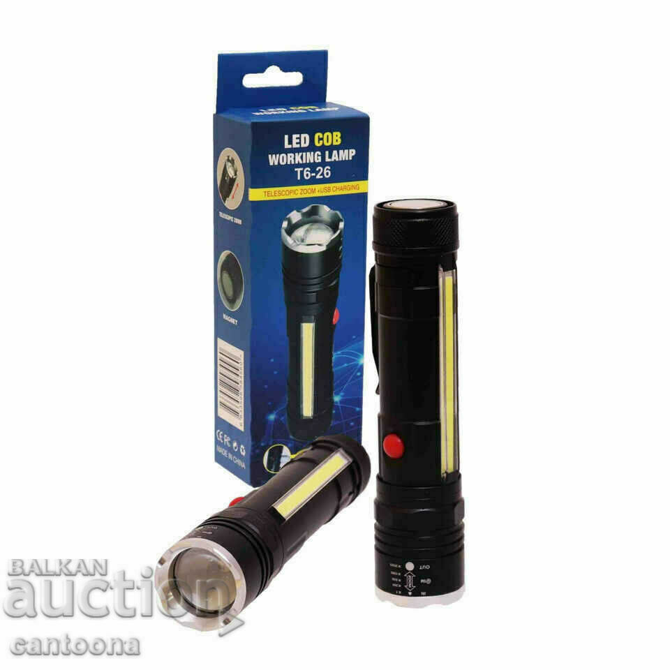T6 LED rechargeable flashlight and T6-26 work lamp, LED + COB - 5 T6 LED rechargeable flashlight and T6-26 work lamp, LED + COB - 5