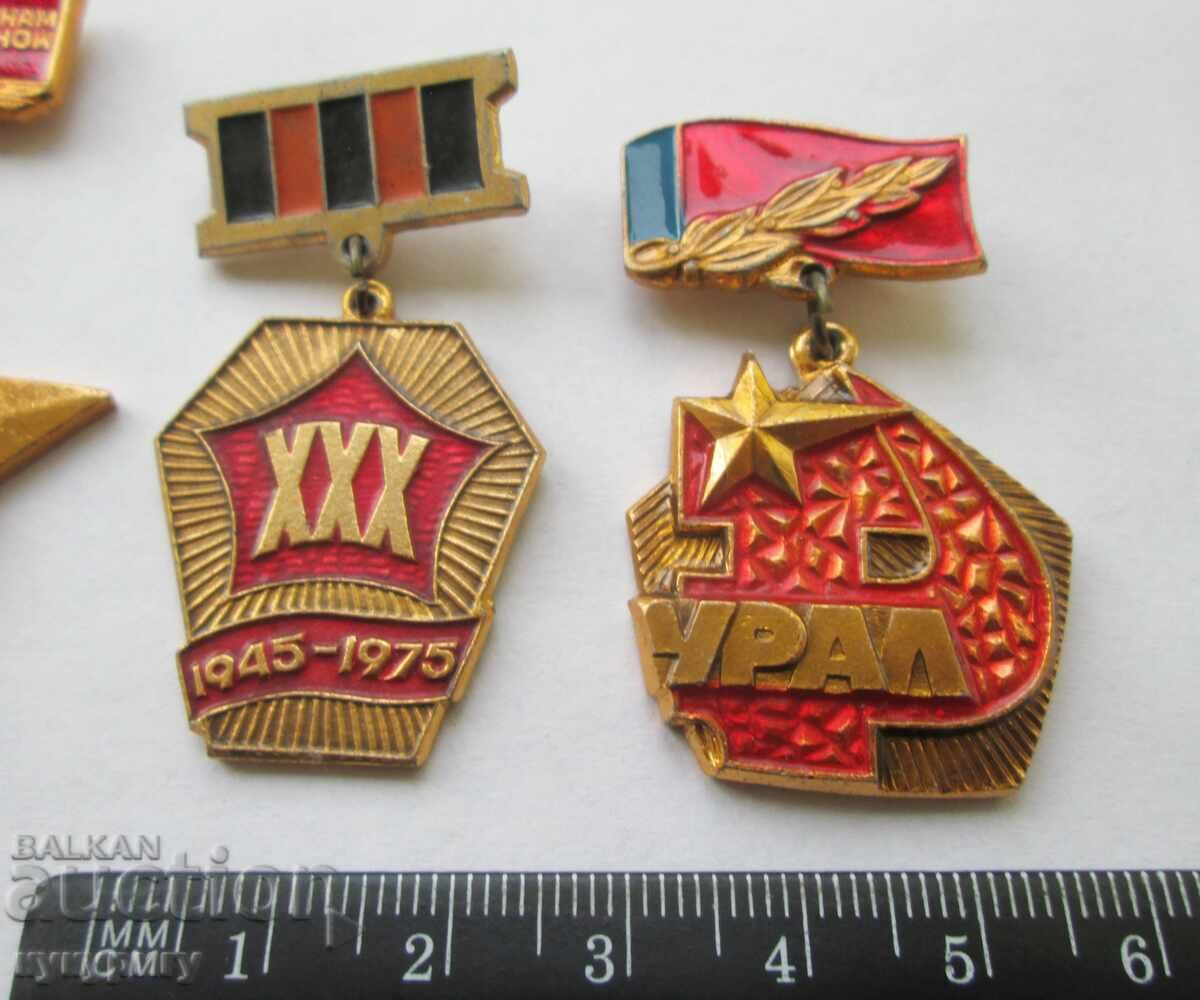 Auction Lot of 4 old USSR Russian Social badges signs awards medals Auction Lot of 4 old USSR Russian Social badges signs awards medals
