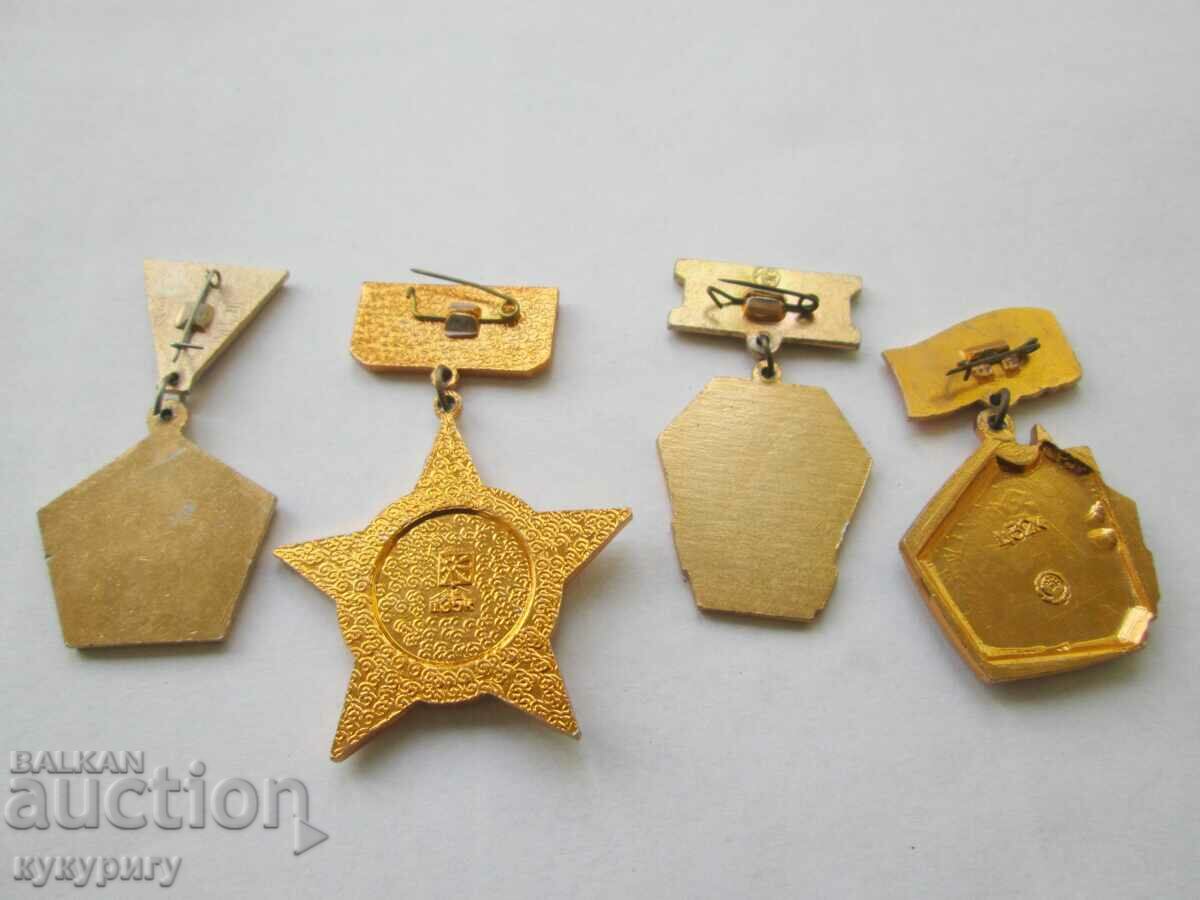 Delivery of Lot of 4 old USSR Russian Social badges signs awards medals Delivery of Lot of 4 old USSR Russian Social badges signs awards medals