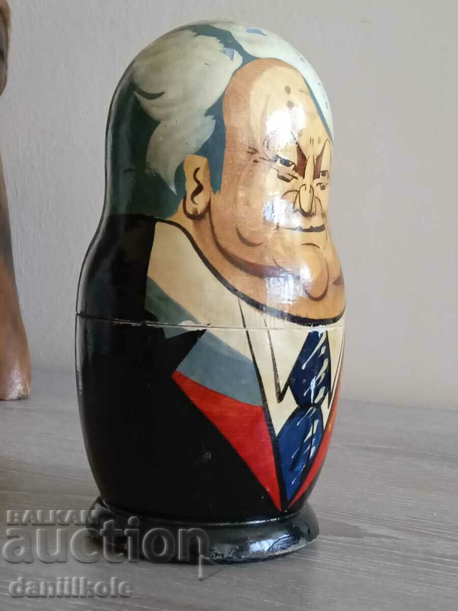 Auction *$*Y*$* ORIGINAL SINGLE MATRYOSHKA YELTSIN 13.5 CM *$*Y*$* Auction *$*Y*$* ORIGINAL SINGLE MATRYOSHKA YELTSIN 13.5 CM *$*Y*$*