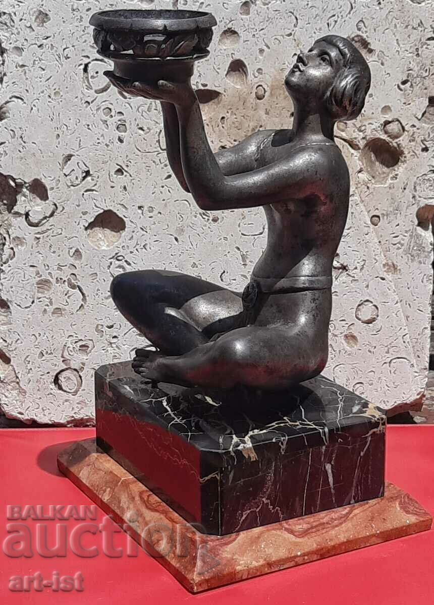 French Vintage Art Deco Lamp, Jacques Limousin 1930 - 5 French Vintage Art Deco Lamp, Jacques Limousin 1930 - 5