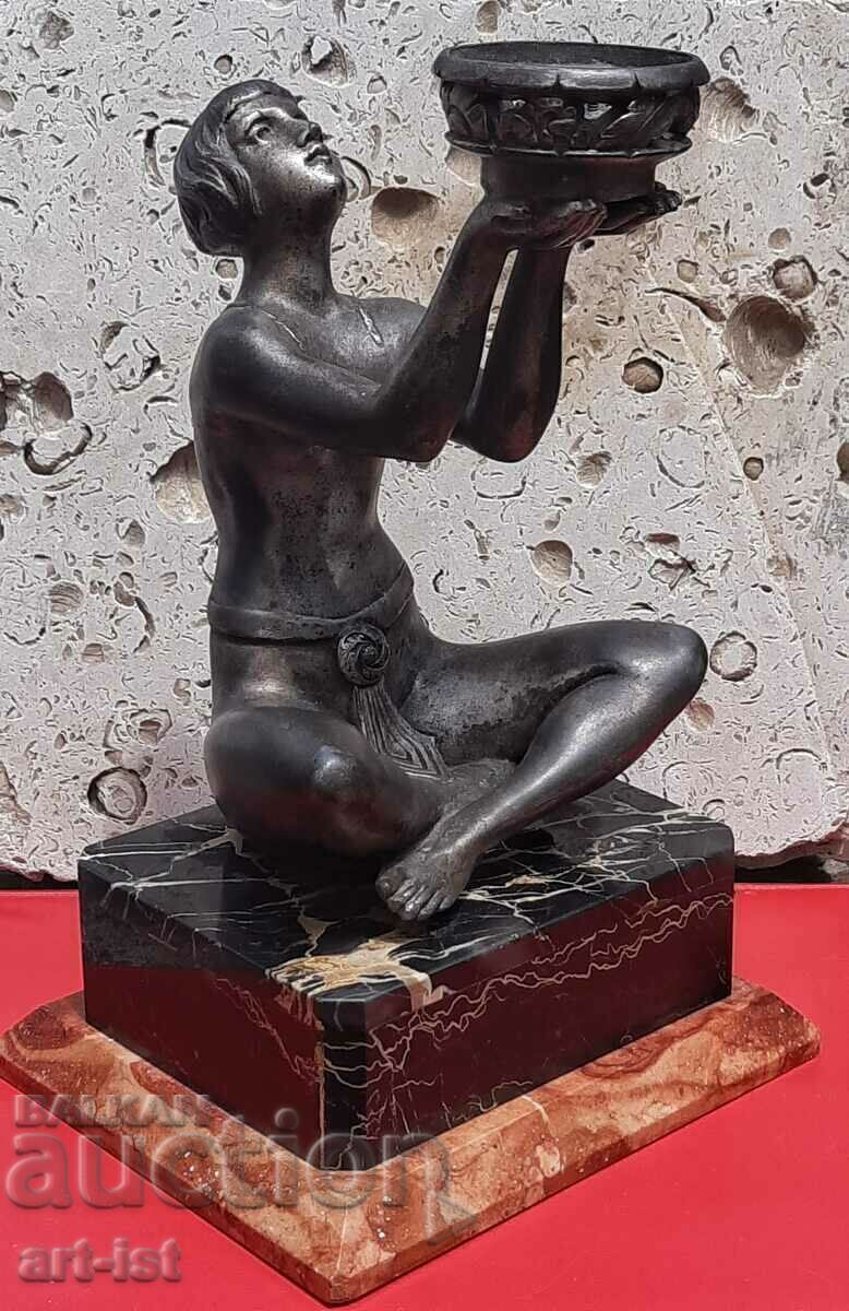 Френска винтидж лампа Арт Деко,Жак Лимузен 1930 г Френска винтидж лампа Арт Деко,Жак Лимузен 1930 г