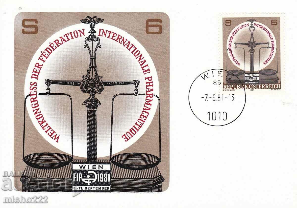 Μέγιστη κάρτα 1981 Αυστρία FIP Pharmacy