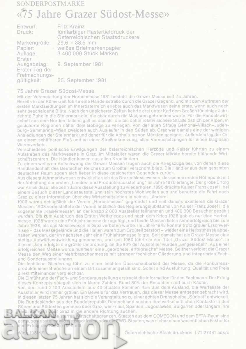 Map maximum 1981 Austria with price 1.50 BGN | € 0.77 Map maximum 1981 Austria with price 1.50 BGN | € 0.77