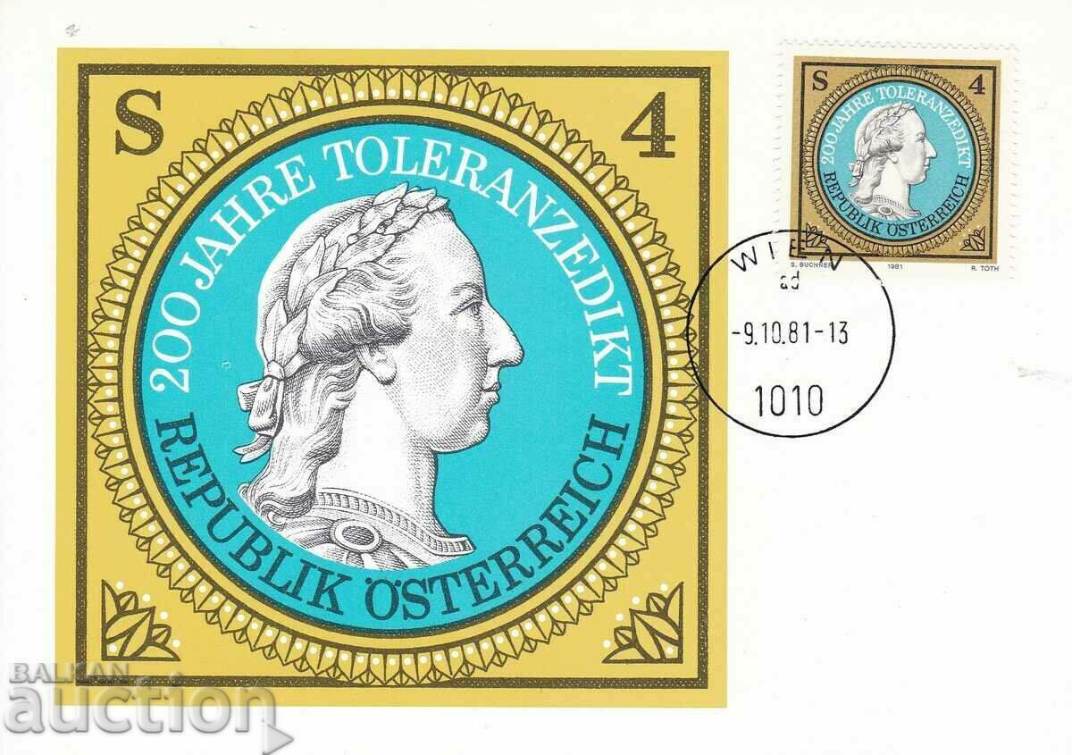 Map maximum Austria 1981 Map maximum Austria 1981