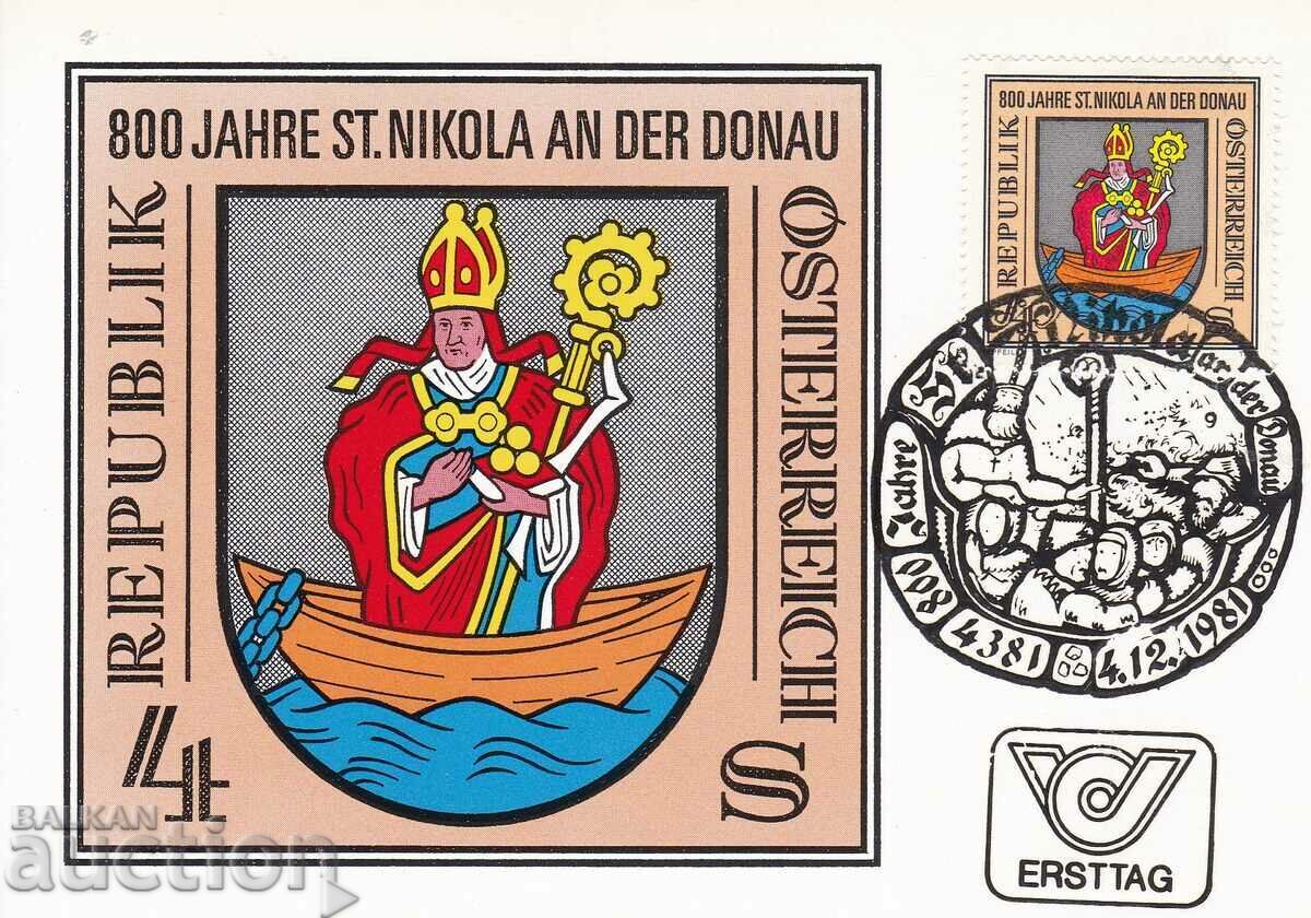 Map maximum Austria 1981 St. Nicholas an der Donau Map maximum Austria 1981 St. Nicholas an der Donau