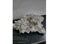 Beautiful druse mountain crystal, quartz, pyrite, galena