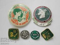 Lot of 6 old hunting hunting Soc badges signs