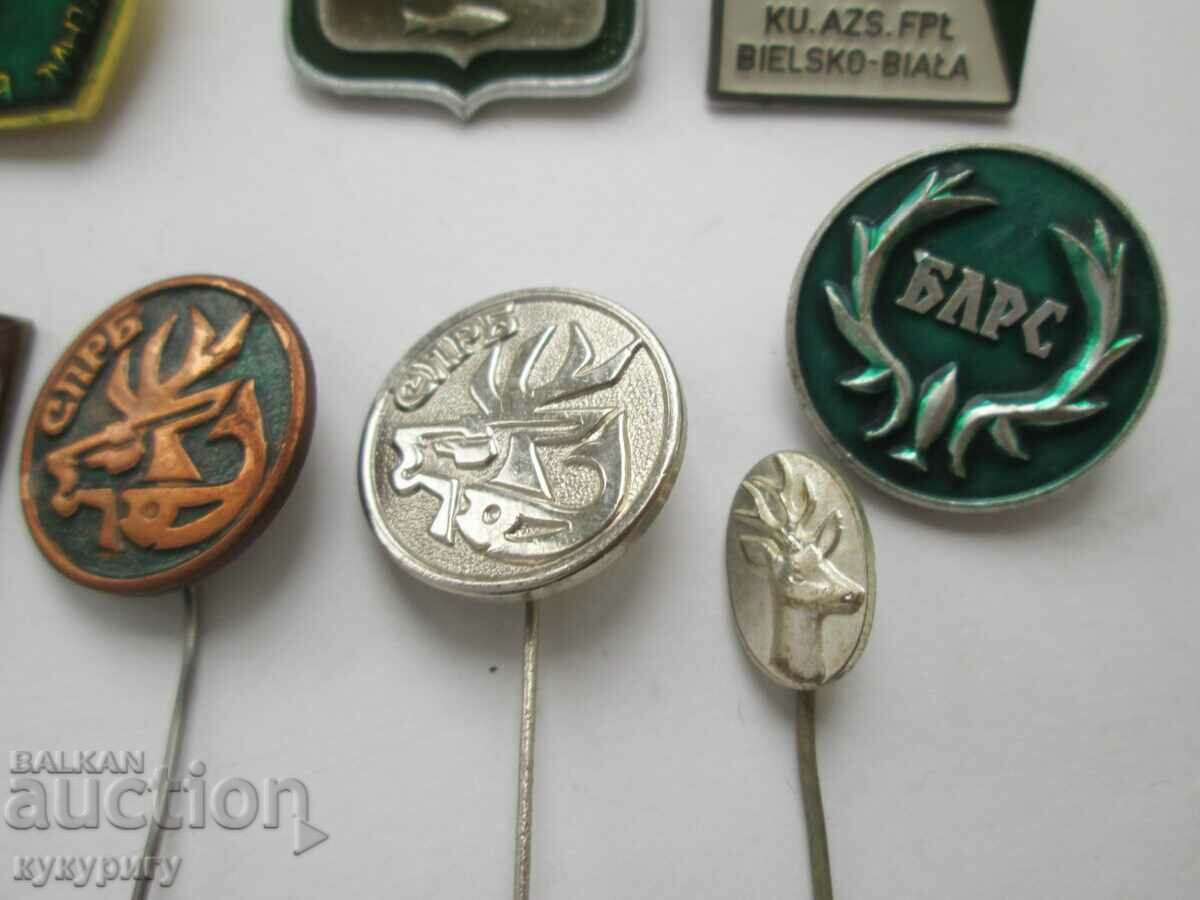Lot of 10 old hunting hunting Soc badges signs - 5 Lot of 10 old hunting hunting Soc badges signs - 5
