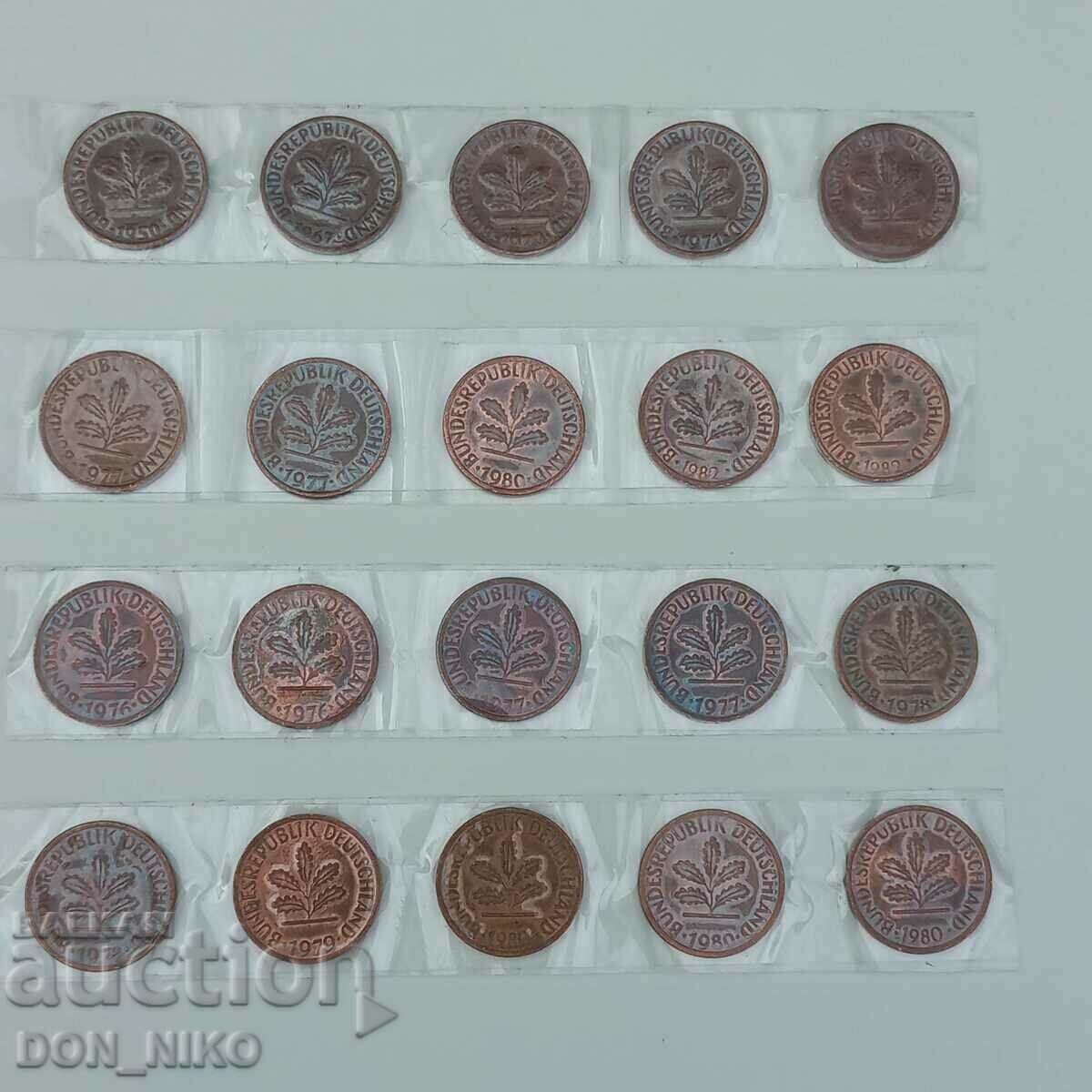 Delivery of 1 Pfenning 65 Pieces From 1950 to 1996 Delivery of 1 Pfenning 65 Pieces From 1950 to 1996