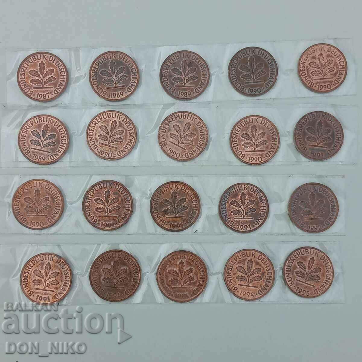 1 Pfenning 65 Pieces From 1950 to 1996 - 6 1 Pfenning 65 Pieces From 1950 to 1996 - 6