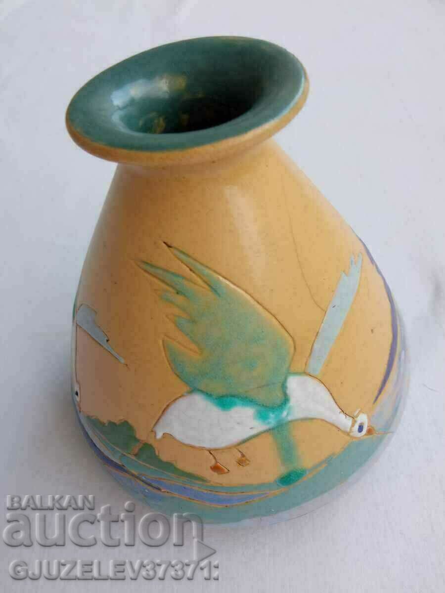 Majolica vase signed by the author - 1930