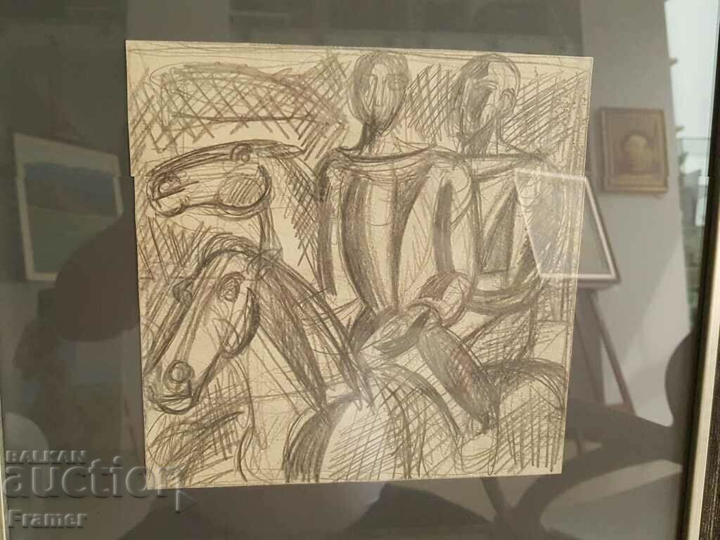 Atanas Yaranov 1940-1988 Horsemen Original drawing 1980s - 5 Atanas Yaranov 1940-1988 Horsemen Original drawing 1980s - 5