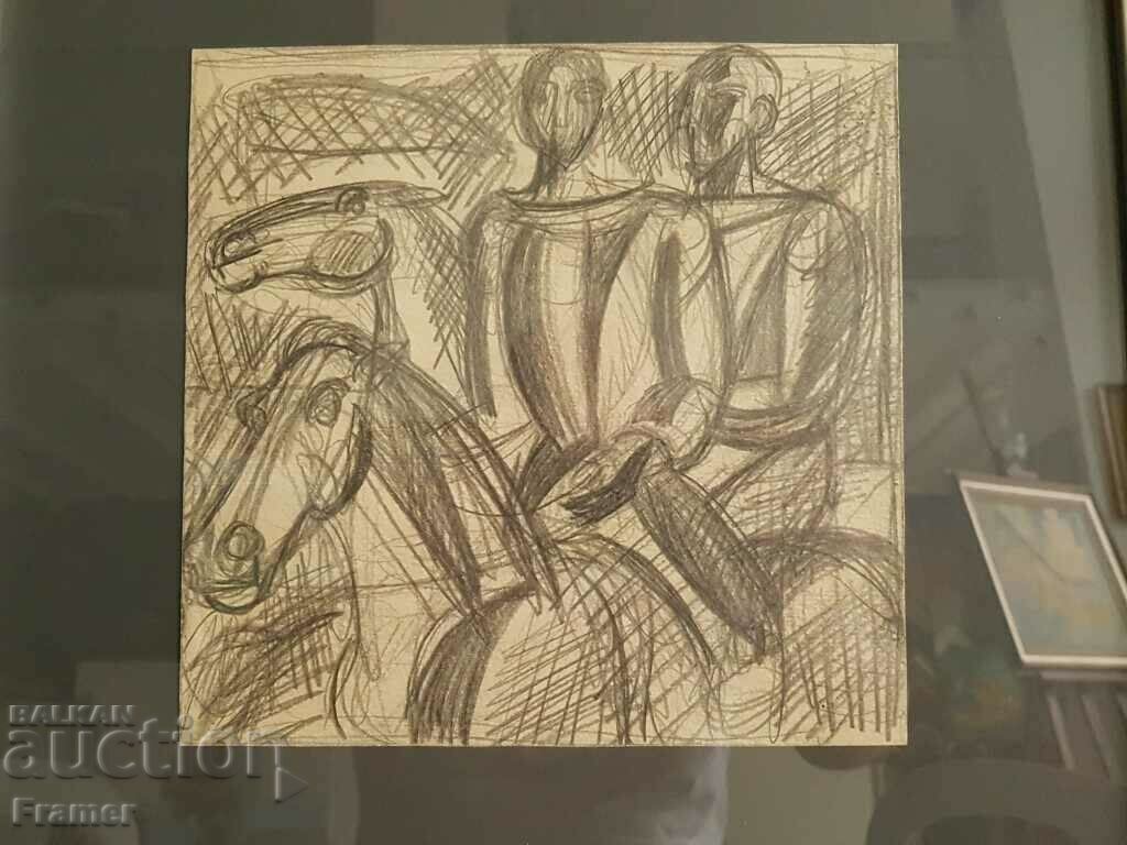 Atanas Yaranov 1940-1988 Horsemen Original drawing 1980s - 6 Atanas Yaranov 1940-1988 Horsemen Original drawing 1980s - 6