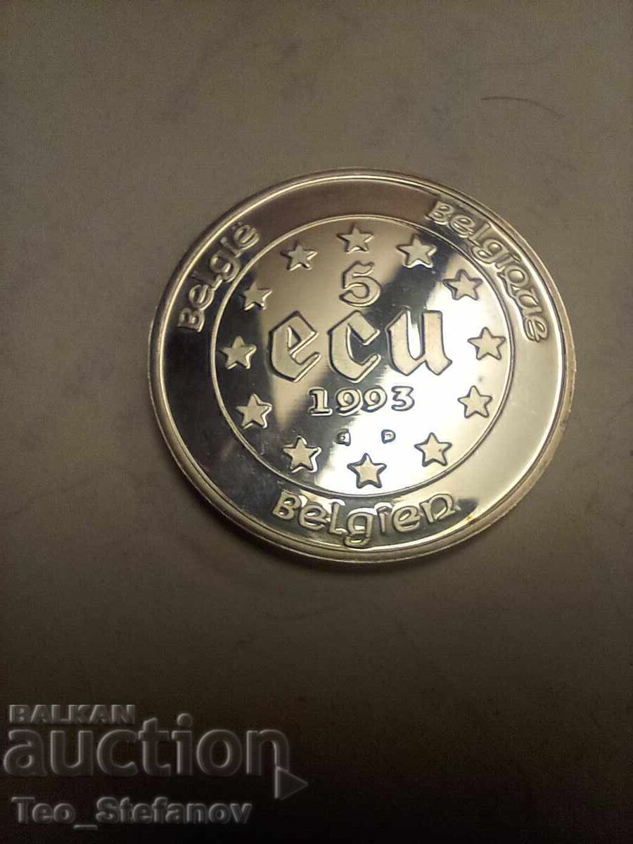 5 ECU 1993 Belgium silver rare with price 74.00 BGN | € 37.84