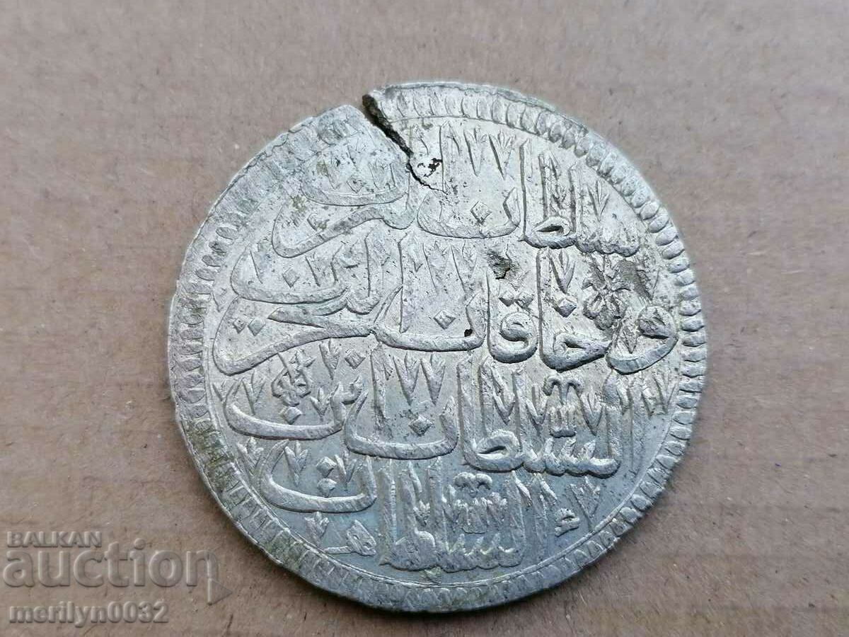 Ottoman silver coin 19.5 grams silver 465/1000 1115 year with price 129.00 BGN | € 65.96 Ottoman silver coin 19.5 grams silver 465/1000 1115 year with price 129.00 BGN | € 65.96