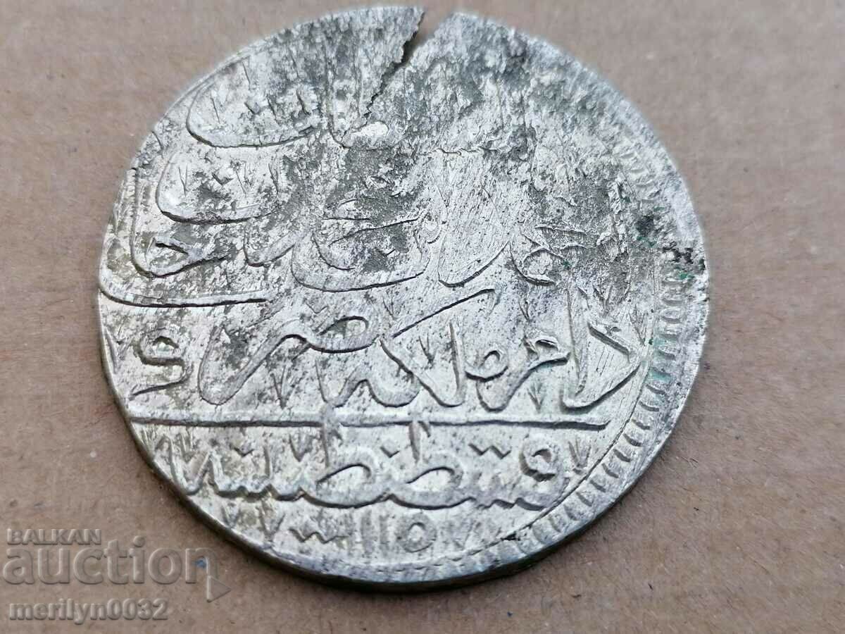 Auction Ottoman silver coin 19.5 grams silver 465/1000 1115 year Auction Ottoman silver coin 19.5 grams silver 465/1000 1115 year