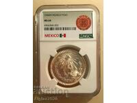 1 песо/сребро/1944г MS 64 Мексико