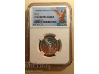 1/4 oz /argintiu/ PF 69 Ultra Cameo 1993 Mexic