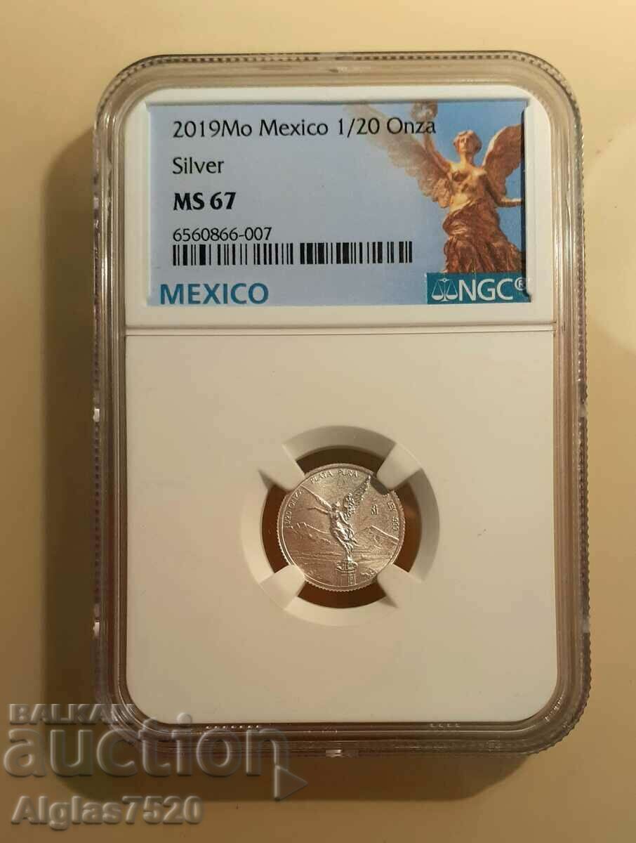 1/20 oz/silver/2019 MS 67-Mexico