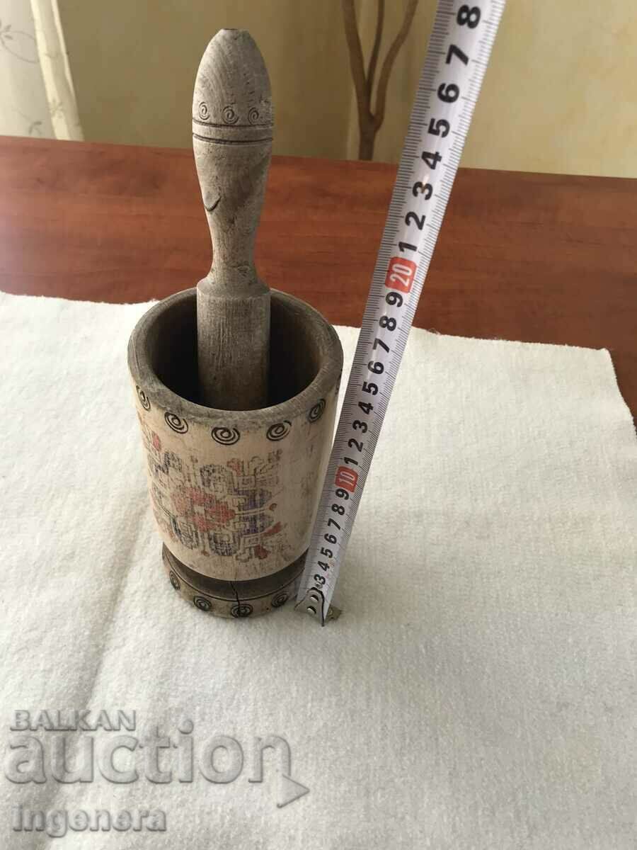LARGE WOODEN MORTAR AND HAMMER ANTIQUE with price 18.00 BGN | € 9.20 LARGE WOODEN MORTAR AND HAMMER ANTIQUE with price 18.00 BGN | € 9.20