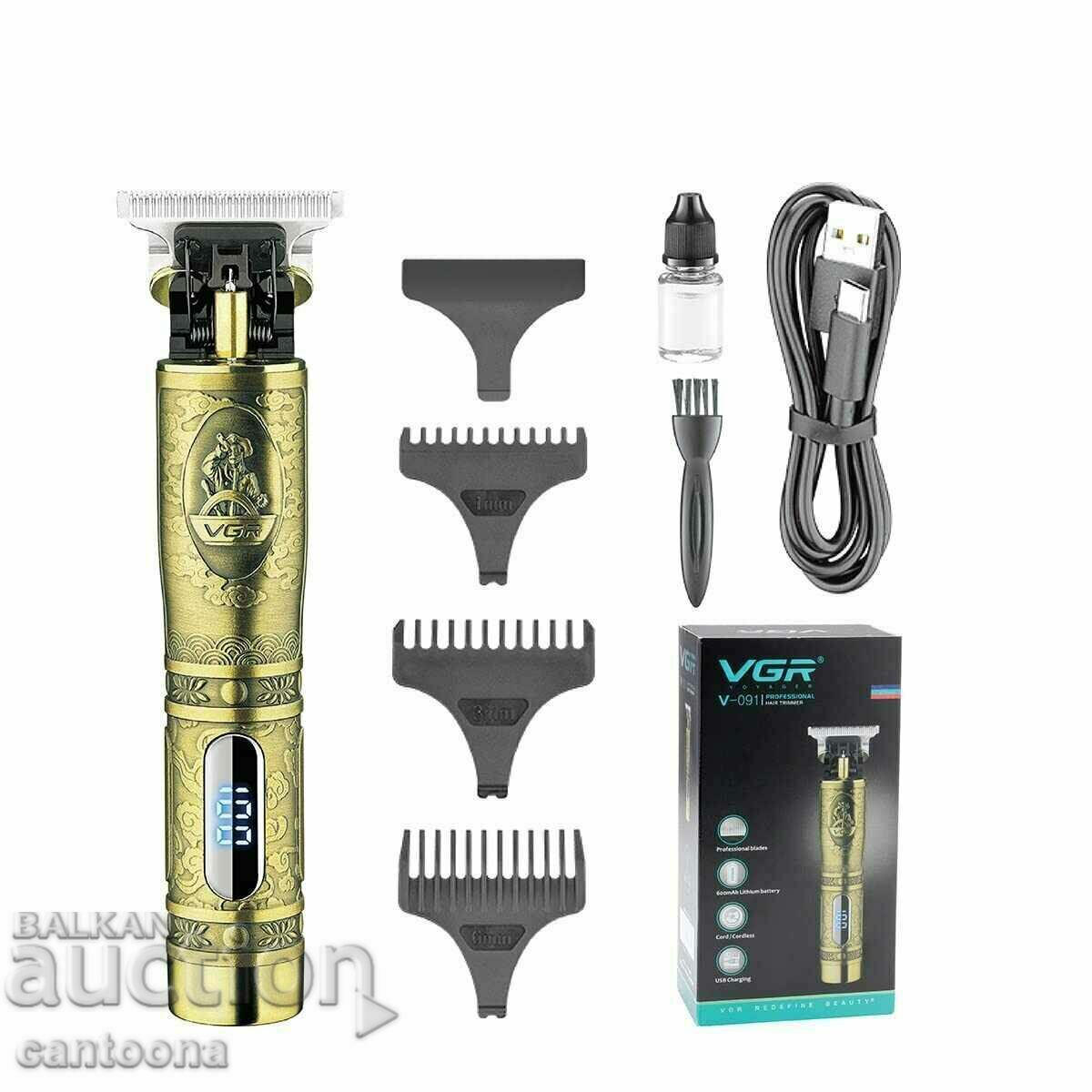 VGR V-091  акумулаторен тример за коса, метално острие, USB