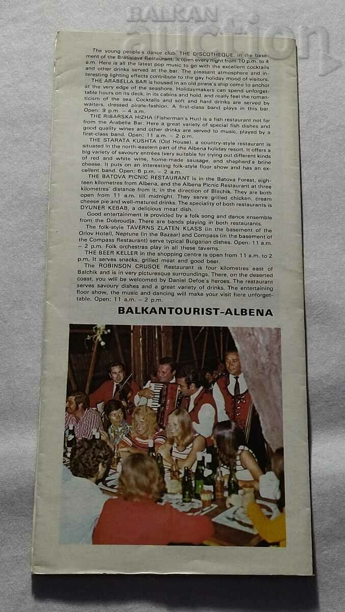 Delivery of ALBENA ENTERTAINMENT FACILITIES BROCHURE FOR FOREIGNERS 197.. Delivery of ALBENA ENTERTAINMENT FACILITIES BROCHURE FOR FOREIGNERS 197..