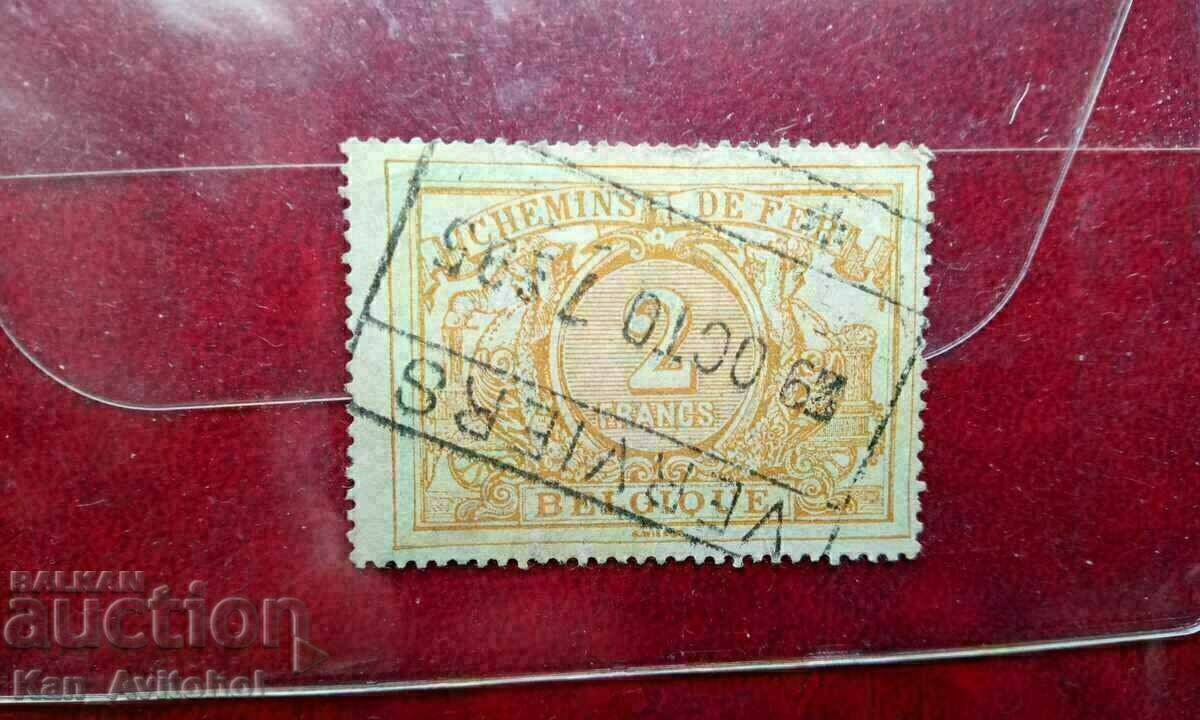 Belgium, 1894, 2 fr. parcel mark MiNr 14 Belgium, 1894, 2 fr. parcel mark MiNr 14