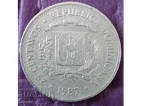 25 centavos Republica Dominicană 1987