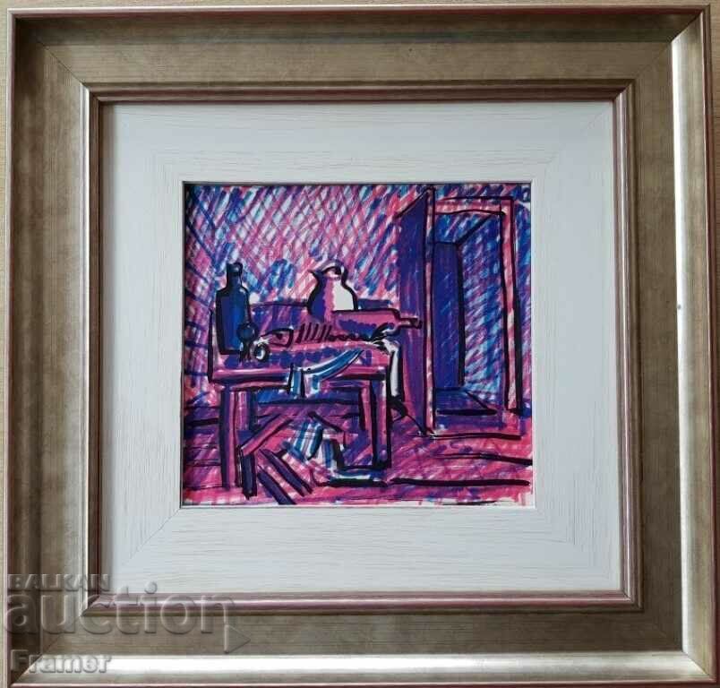 Atanas Yaranov 1940-1988 Interior Still Life Original Atanas Yaranov 1940-1988 Interior Still Life Original