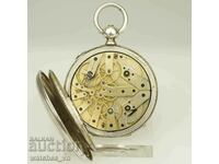 Ασημί TWO TRAIN Ασημένιο ρολόι τσέπης χρονογράφου ΣΠΑΝΙΟ!