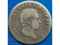 50 чентезими 1825 Италия Карло Феличе сребро рядка