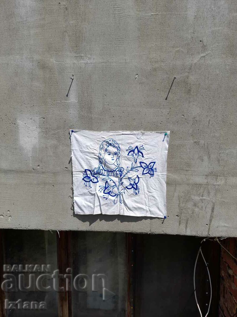 Старa бродирана калъфка за възглавница Старa бродирана калъфка за възглавница