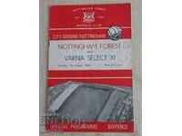 Program de fotbal - Nottingham Forest-Sboren Varna 1966