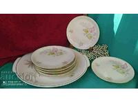 Cake set BAVARIA porcelain, gold edging