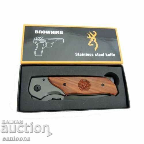 Auction Folding knife with wooden handle and belt clip Auction Folding knife with wooden handle and belt clip