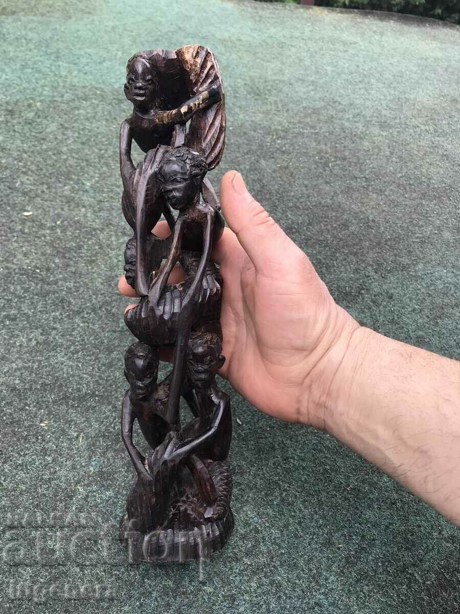 FIGURE WOOD PLASTIC CARVING STATUETTE SCULPTURE EBONY - 5