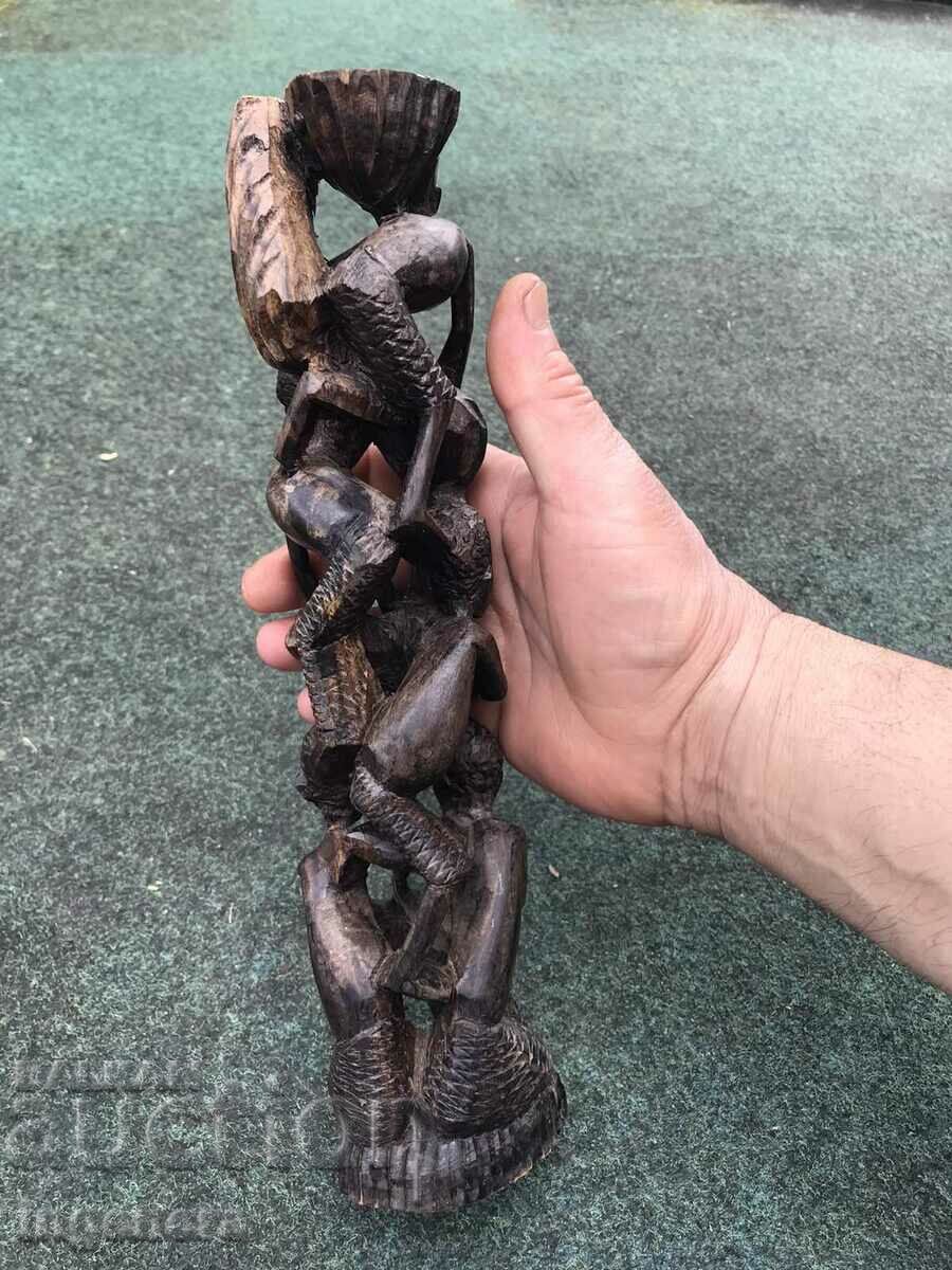 FIGURE WOOD PLASTIC CARVING STATUETTE SCULPTURE EBONY - 6