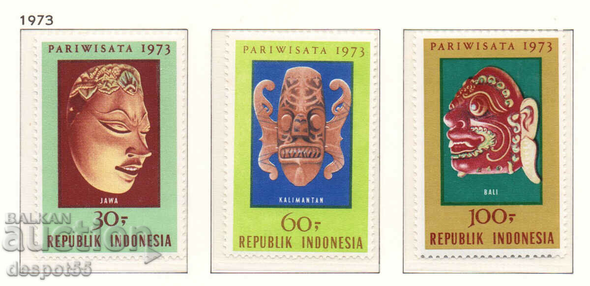 1973. Indonezia. Turism - măști populare indoneziene.