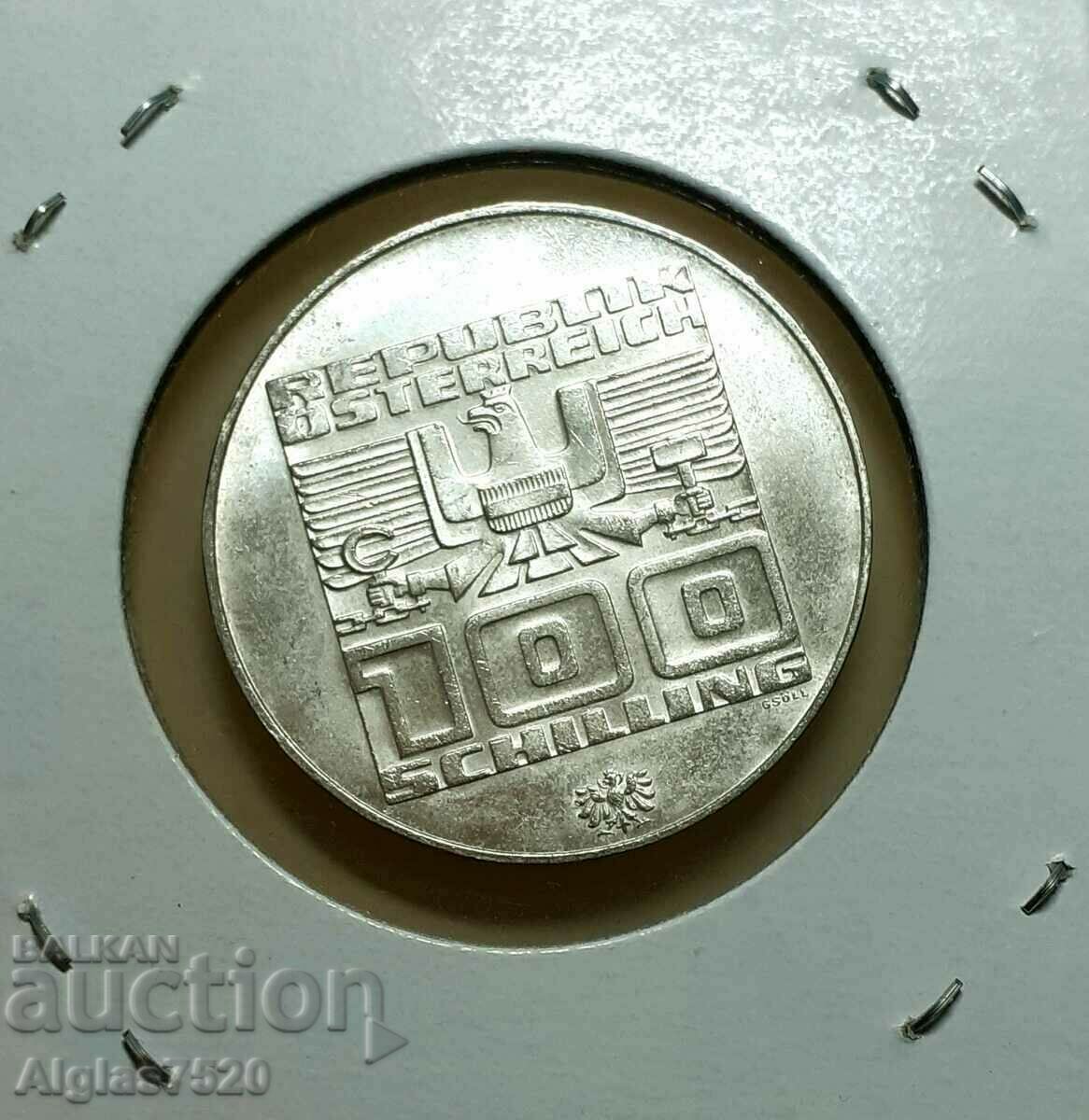100 schillings 1976/silver/Austria
