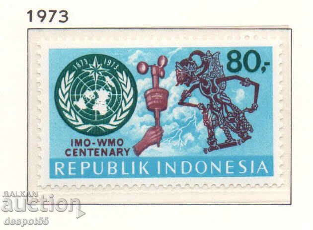 1973. Indonezia. 100 de ani de I.M.O. și W.M.O. - Meteorologie.